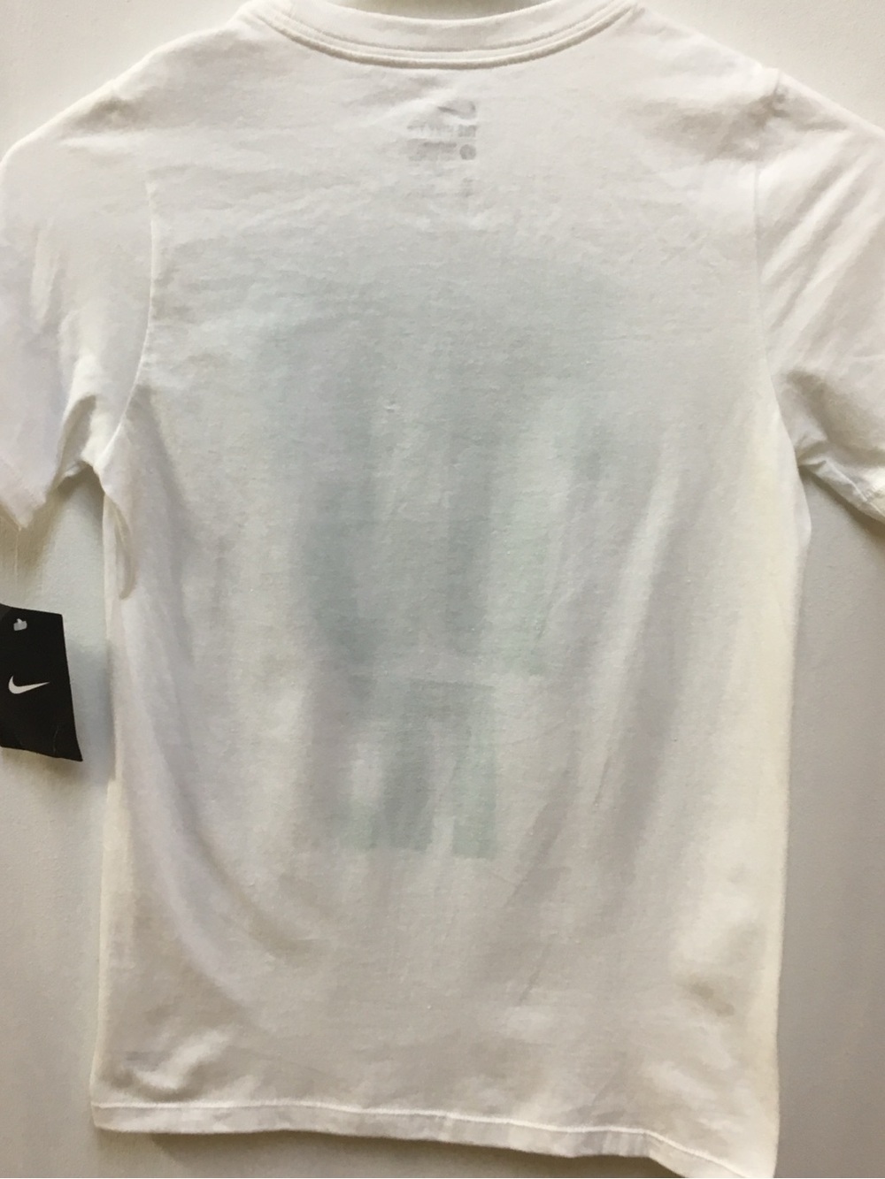 Nike White Tee with Gray Nike Swoosh and Label Print - Picture 2 of 3